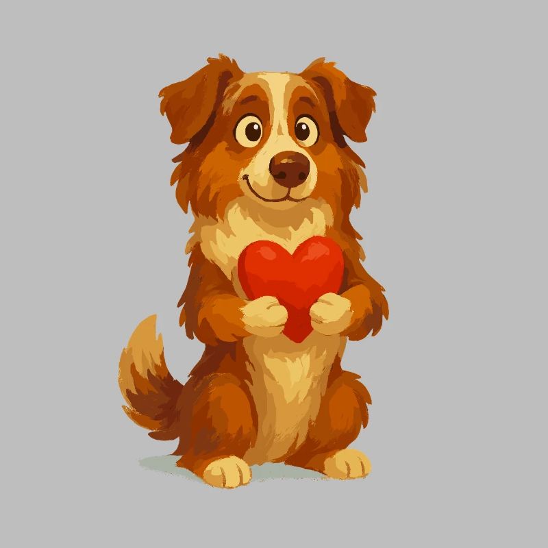 Australian Shepherd mit Herz Cartoon