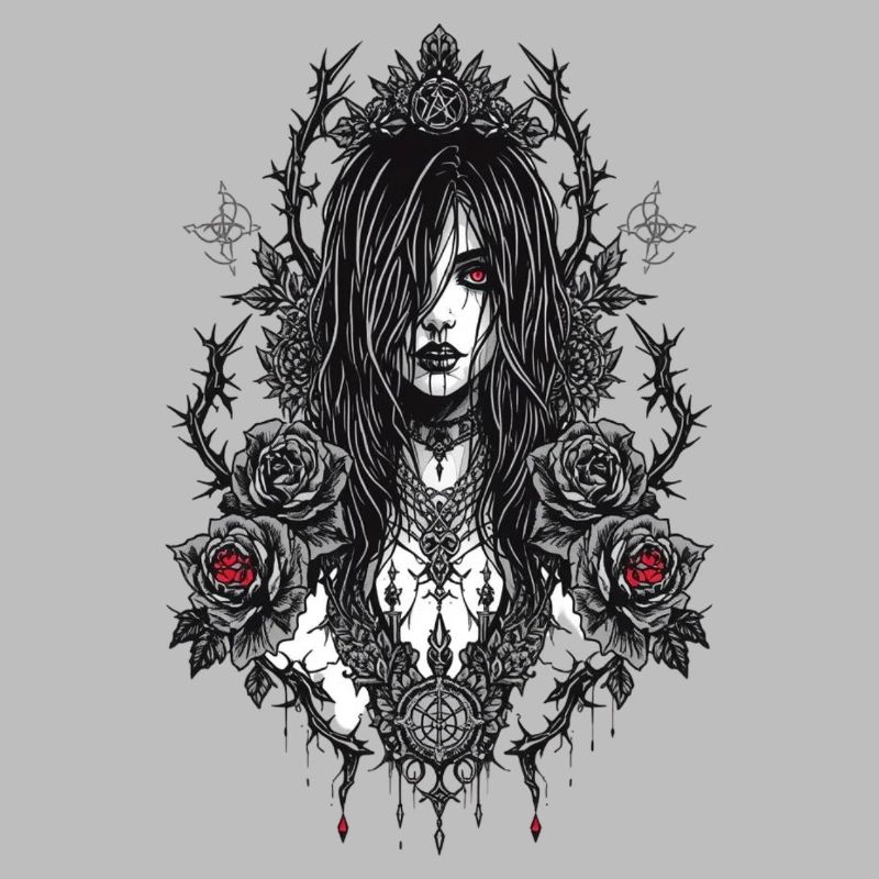 Gothic Rose Frame Portrait