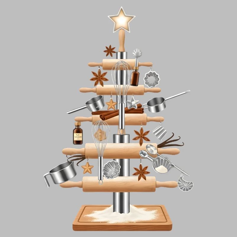 Kitchen tree made of baking tools