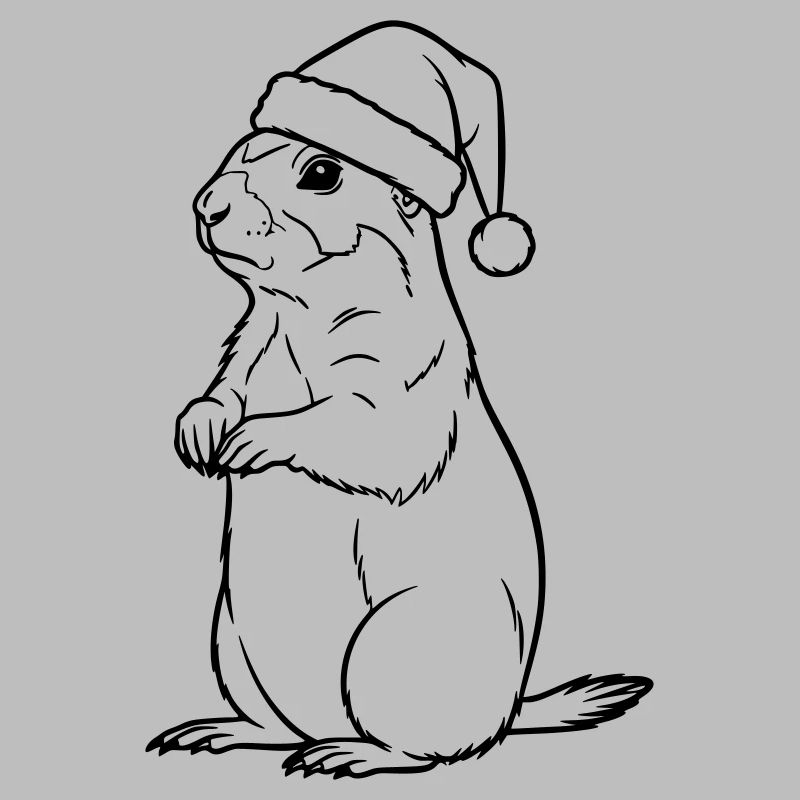Suricate de Noël avec chapeau – Style mignon
