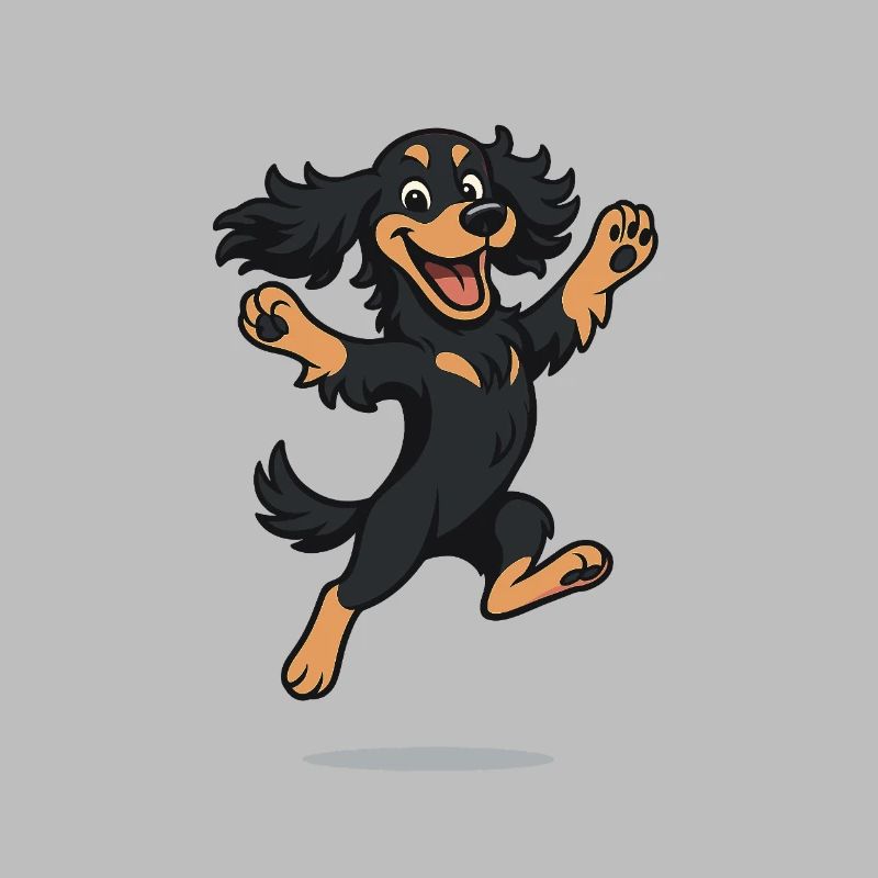 Hüpfender Cartoon Cocker Spaniel