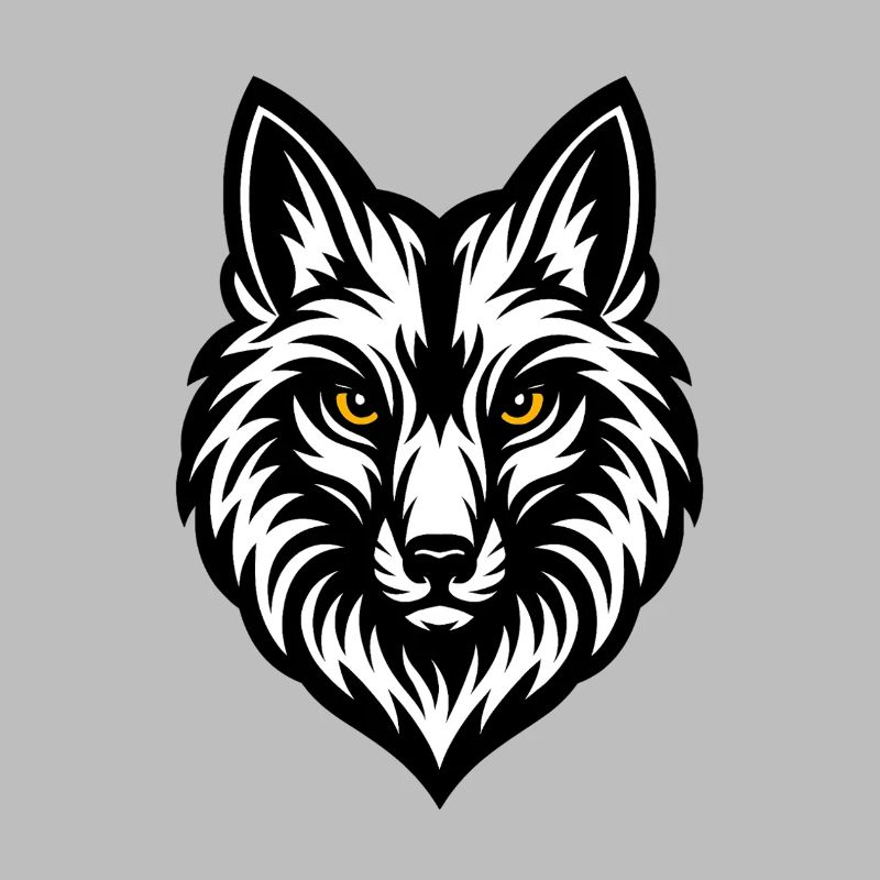 Wolf's Head Black White