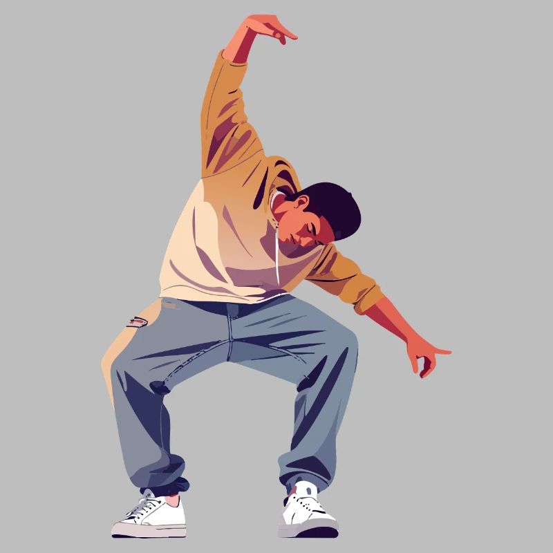 Breakdance Dancer Pose Freestyle Dancing Motif