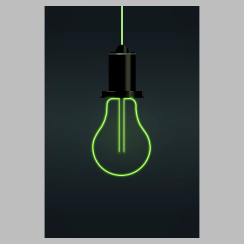 Neon Light Bulb – Minimalist Idea Design