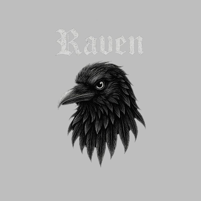 Rabe Gothic Kopf-Illustration Geschenkidee Style 