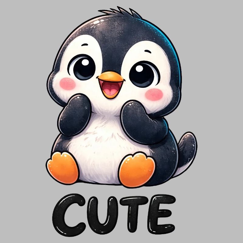 Pingouin chibi mignon timide timide mignon
