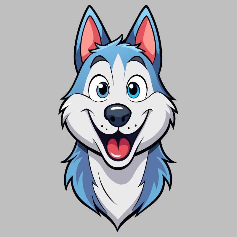Mischievous Grinning Husky Artwork