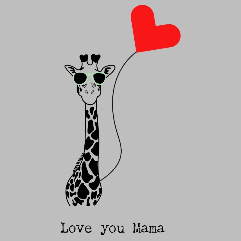 Coole Giraffe mit Herzluftballon - Geschenkidee