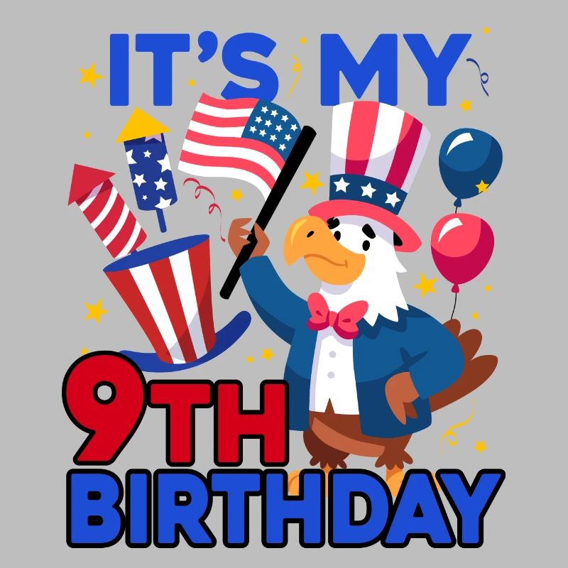 It's my 9th birthday Firecracker Kid 4th Of
