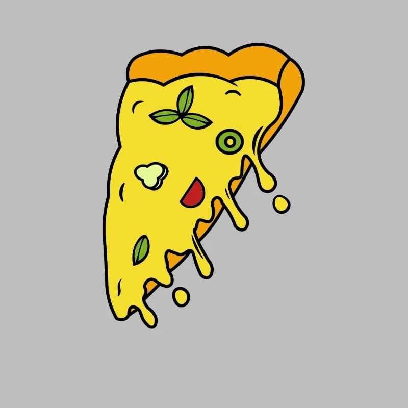 Pizza with dripping cheese