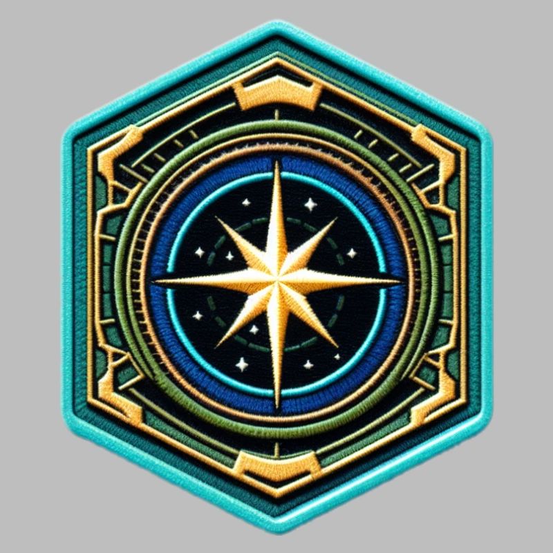 Kartenstern Kompass Patch