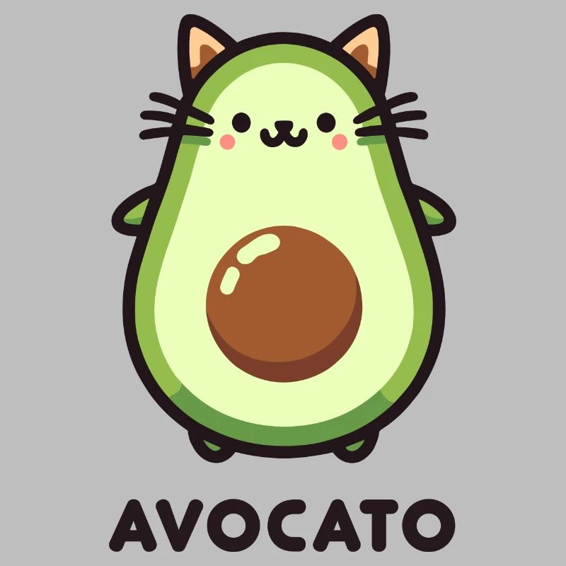 Mignon Avocato Chat Ami Jeu De Jeu Conception