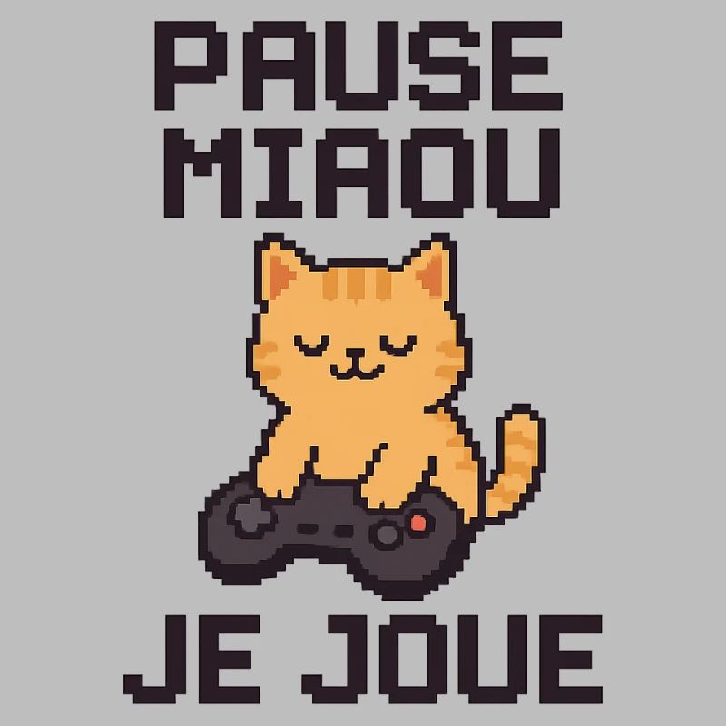 Pause Meow Pixel Chat Gamer