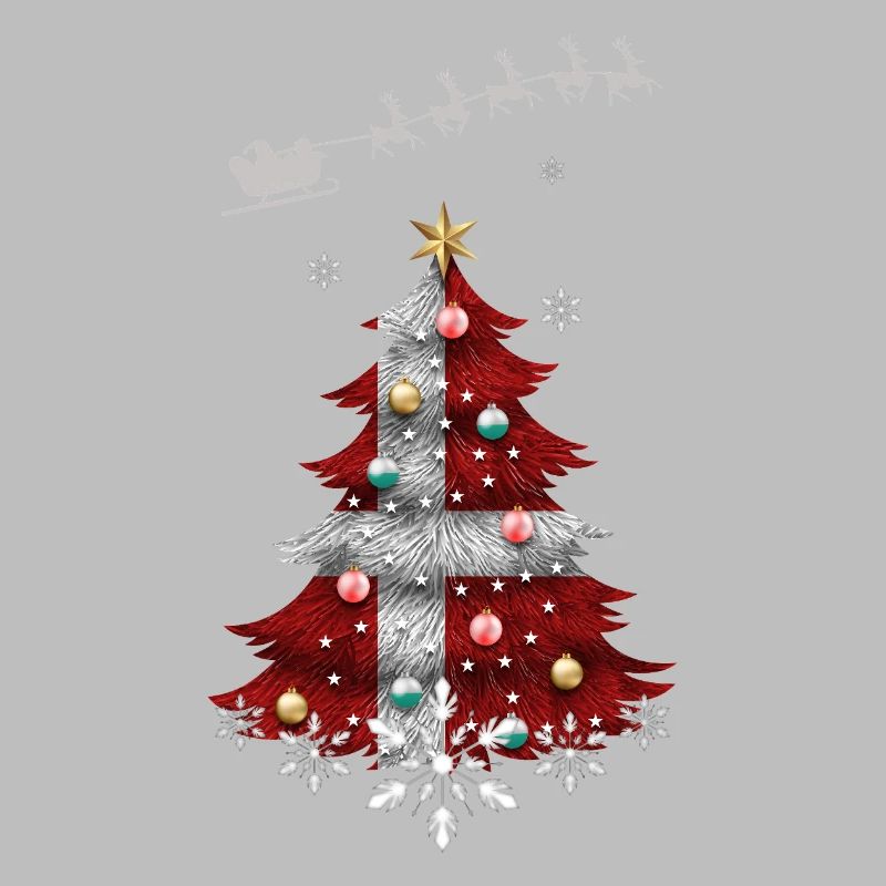 Sapin de Noël avec drapeau du Danemark