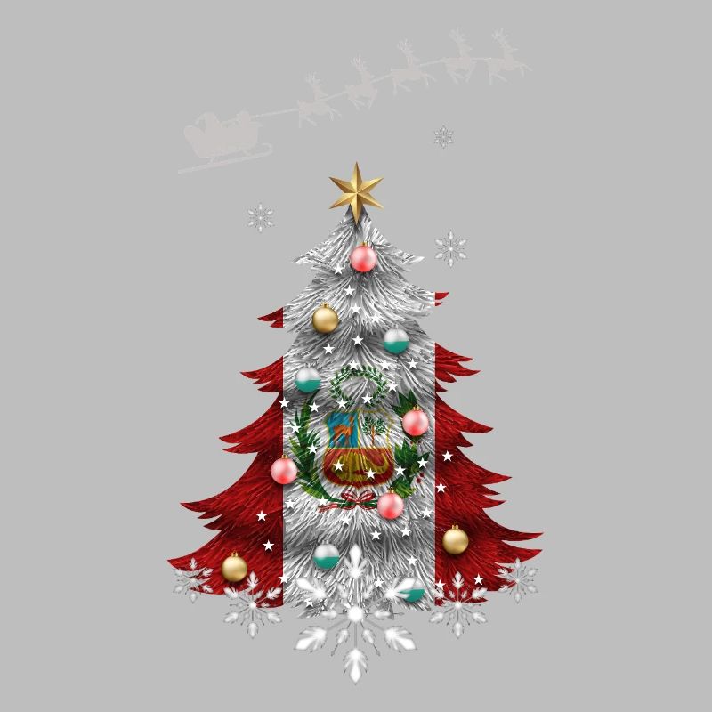 Weihnachtsbaum mit Peru-Flagge