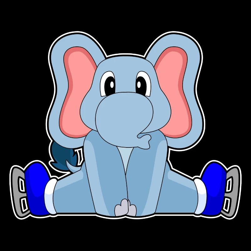 Elefant Eislaufen Schlittschuhe