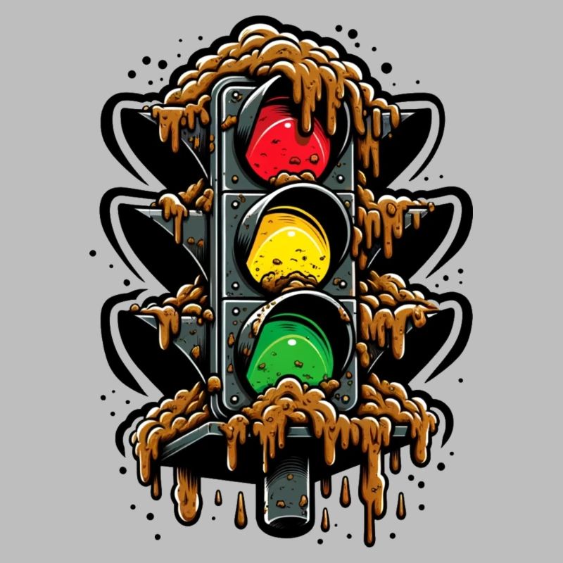 Classic German traffic light