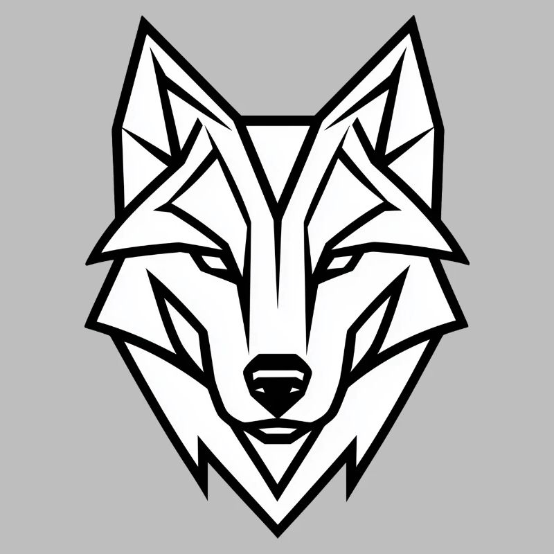 Wild Wolf logo, wolf head, geometric