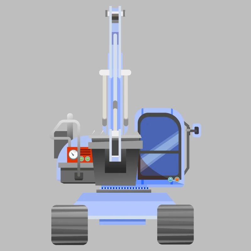 Blauer Bagger