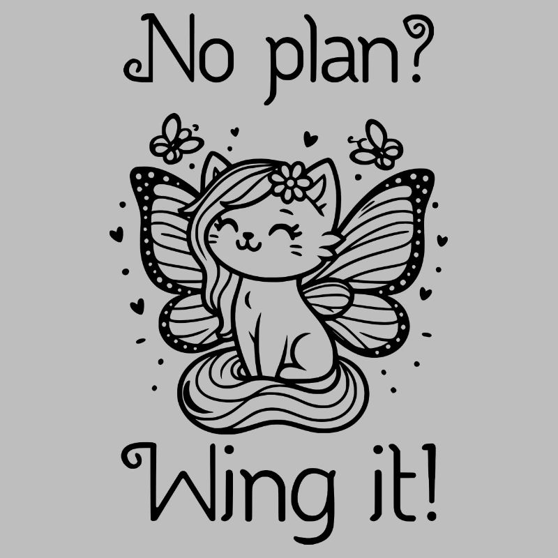 Pas de plan ? Envolez-le ! Chat ailé (noir)