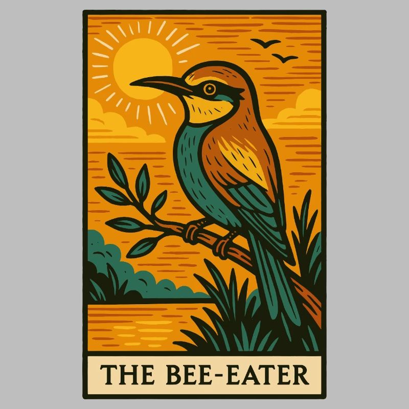 The Bee-Eater Sunset Illustration