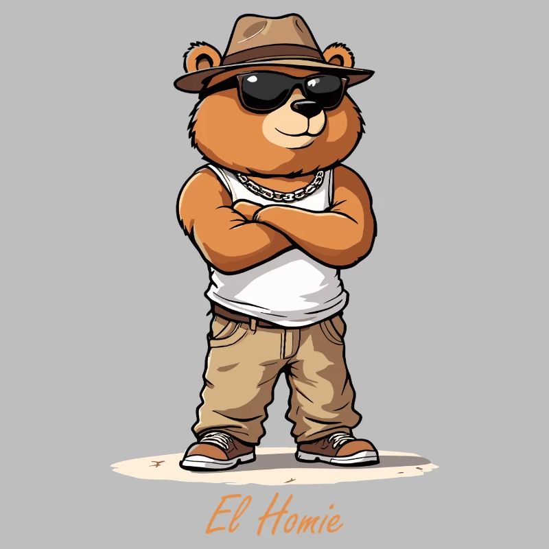 Beach style bear with hat