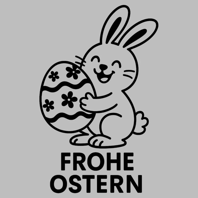 Happy Easter Bunny with Painted Egg