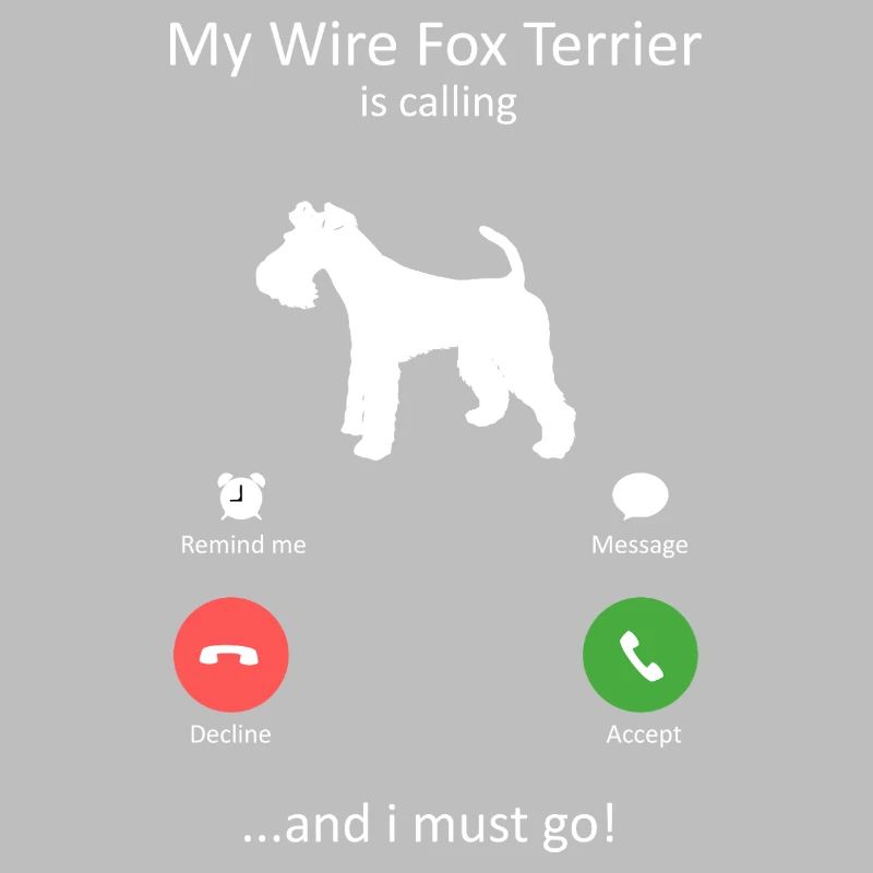 Wire Fox Terrier ruft Hundebesitzer-Design an
