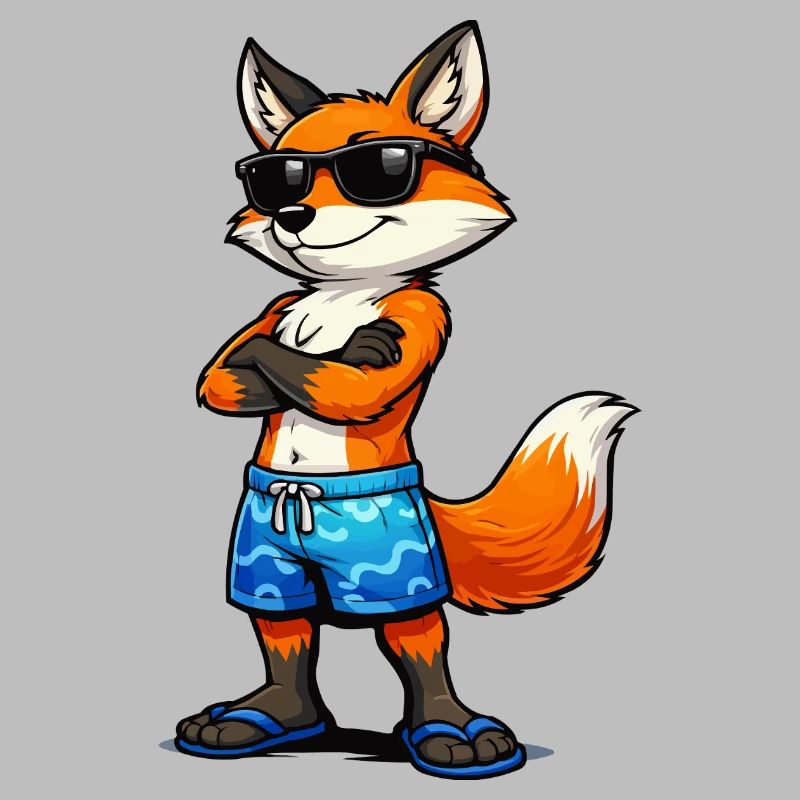 Summer fox with sunglasses