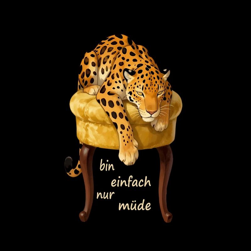 Müder Leopard auf Samtkissen