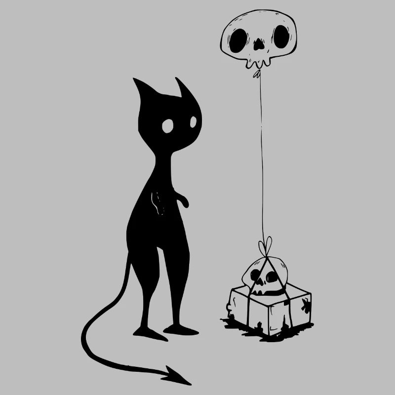 Cat gift skull devil evil