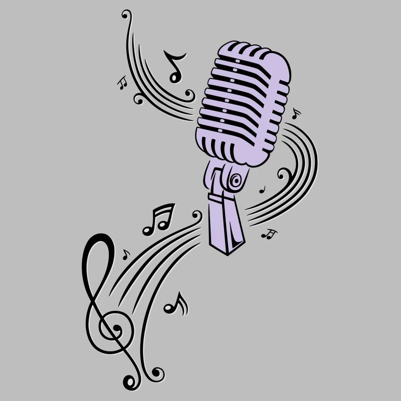 Musique, clef avec microphone rétro