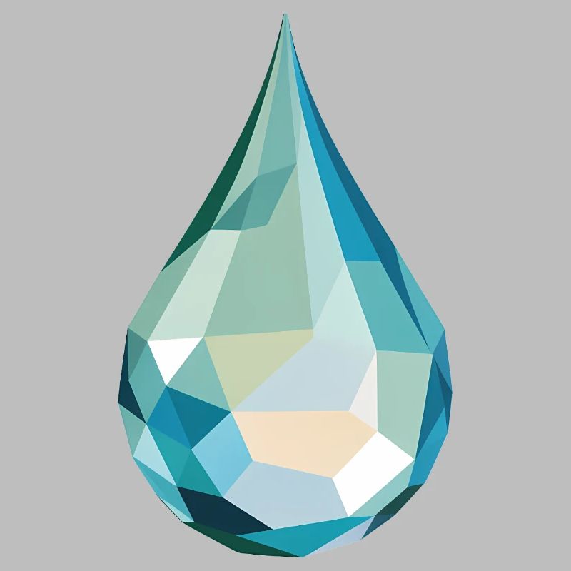 Wassertropfen - Cooles Low Poly Logo