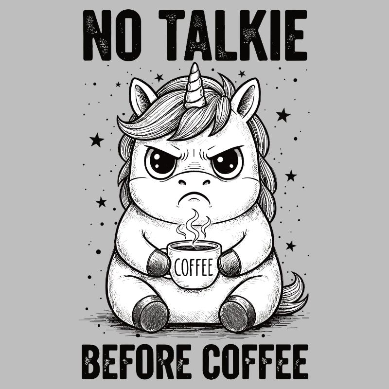 Pas de conversation devant une licorne amoureuse du café