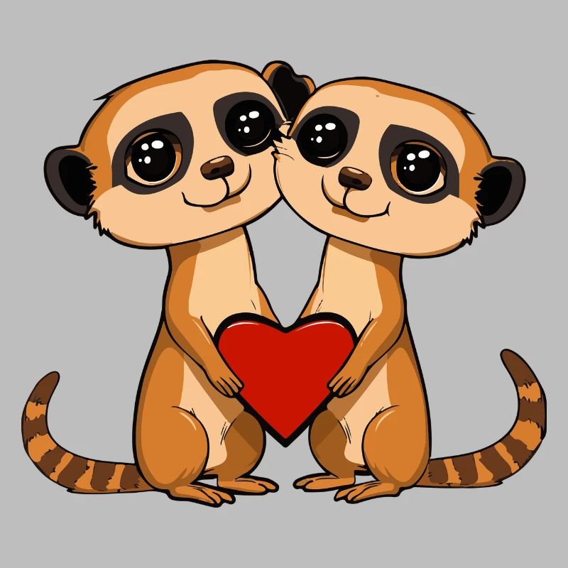 Suricate Couple Saint-Valentin