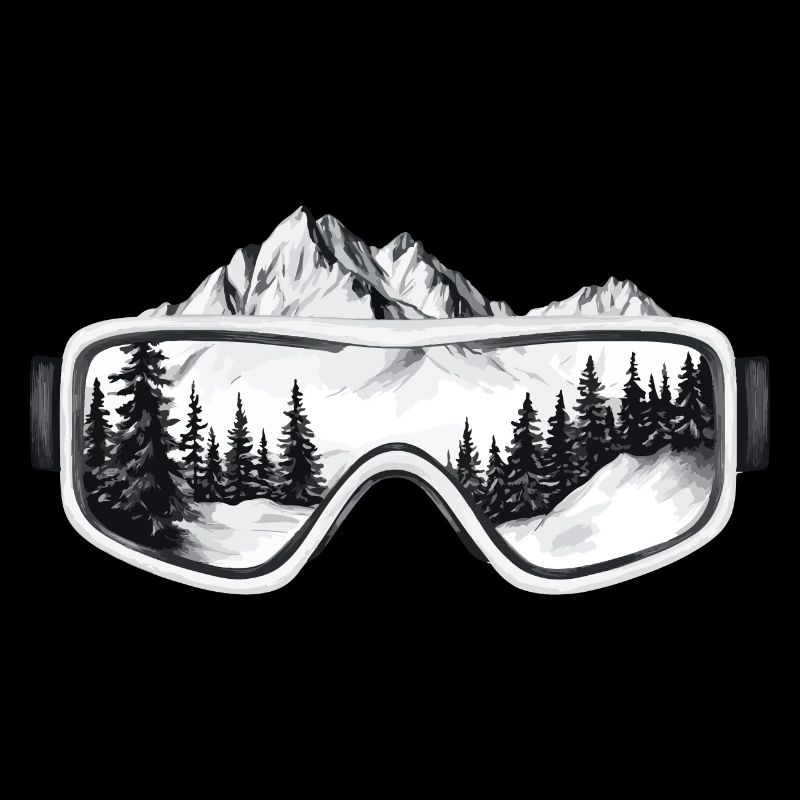 Ski goggles mountains