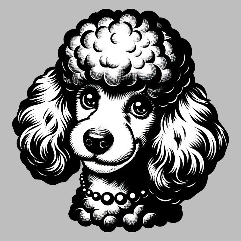 Dessin au crayon de caniche mignon