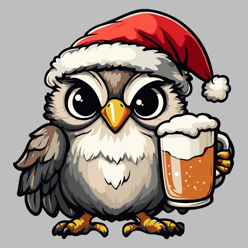 Eule Weihnachten Bier