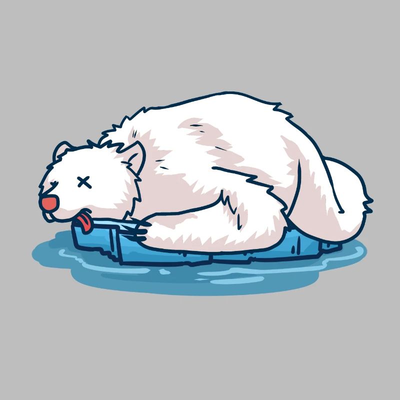 Dead polar bear on an ice floe Rip Climate change