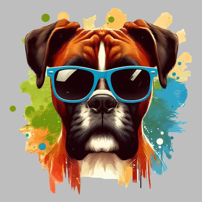 Bunte Boxer-Hund-Splash-Kunst