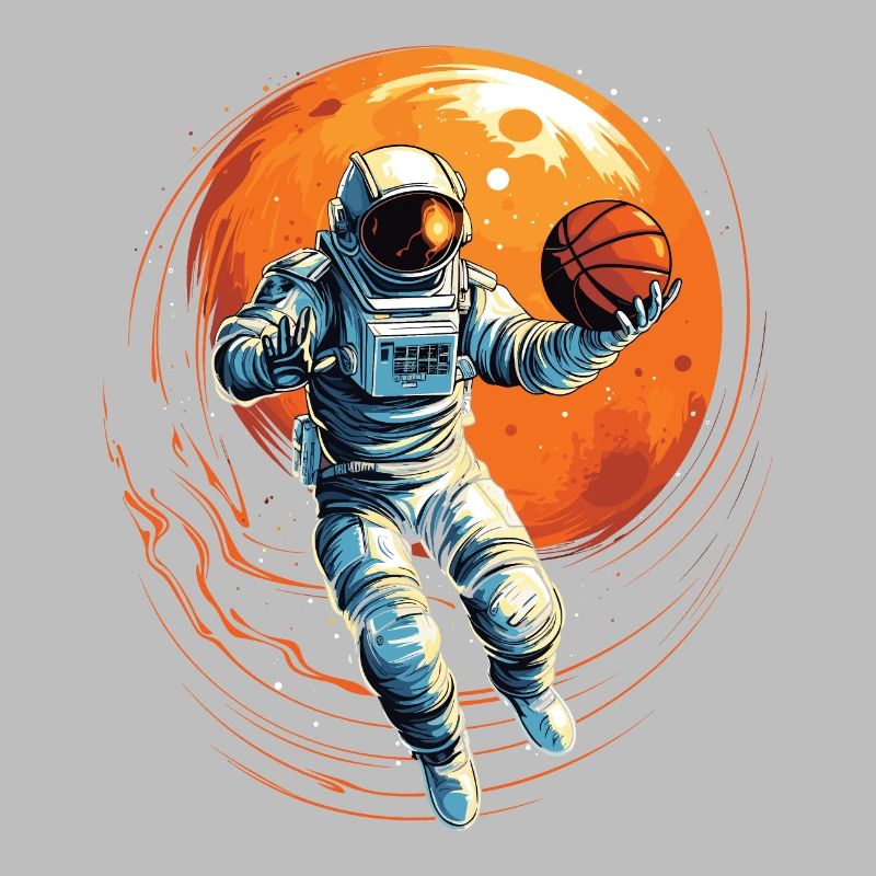 Astronaute basketteur dans l’espace, illustration de bande dessinée
