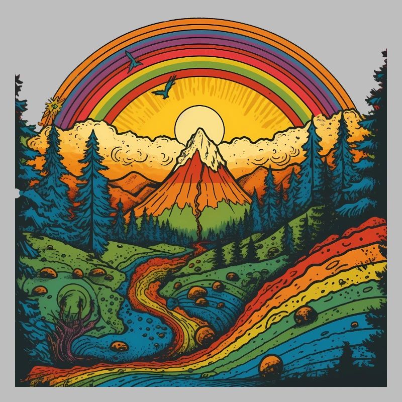 Rainbow Mountains - Psychedelic Landscape