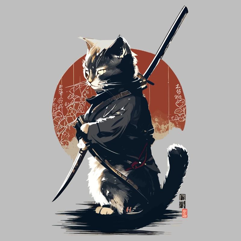 Kawaii Neko Samurai : cat samurai