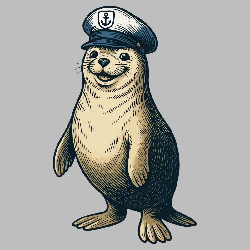 Seal with captain's cap