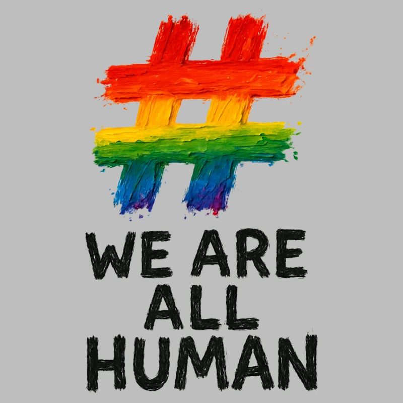#WeAreAllHuman - Conception d’aquarelle arc-en-ciel