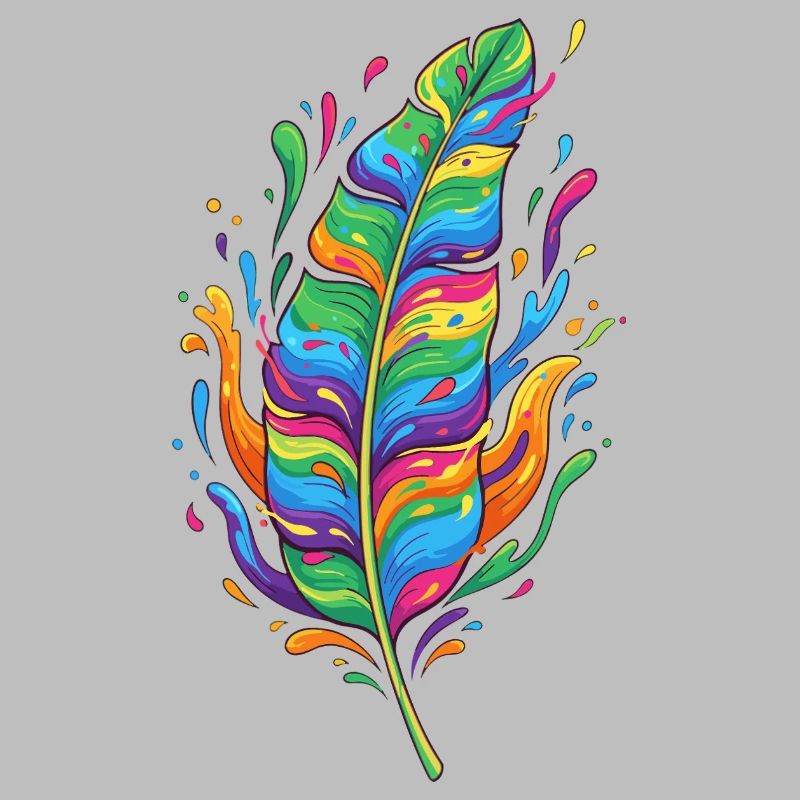 Regenbogenfeder Farbexplosion