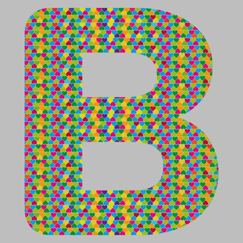 Buntes Herz-B Design – Einzigartig & Stylisch!
