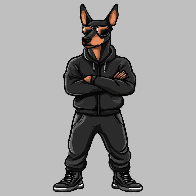 Bande dessinée de chien doberman