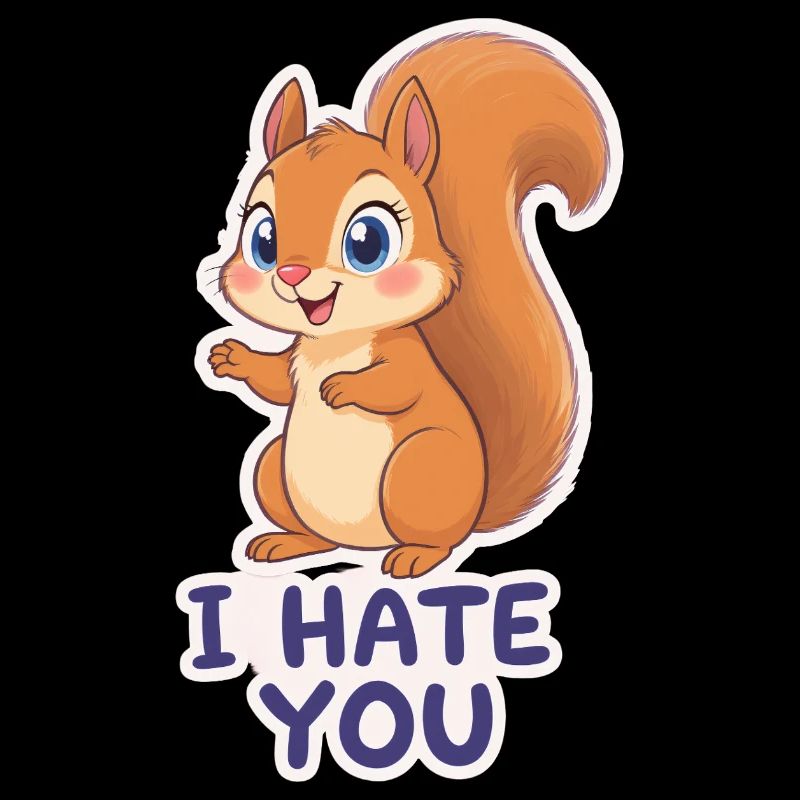 Kawaii Eichhörnchen – I Hate You Cartoon