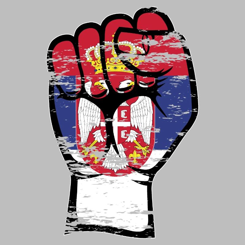 Poing du drapeau de la Serbie utilisé